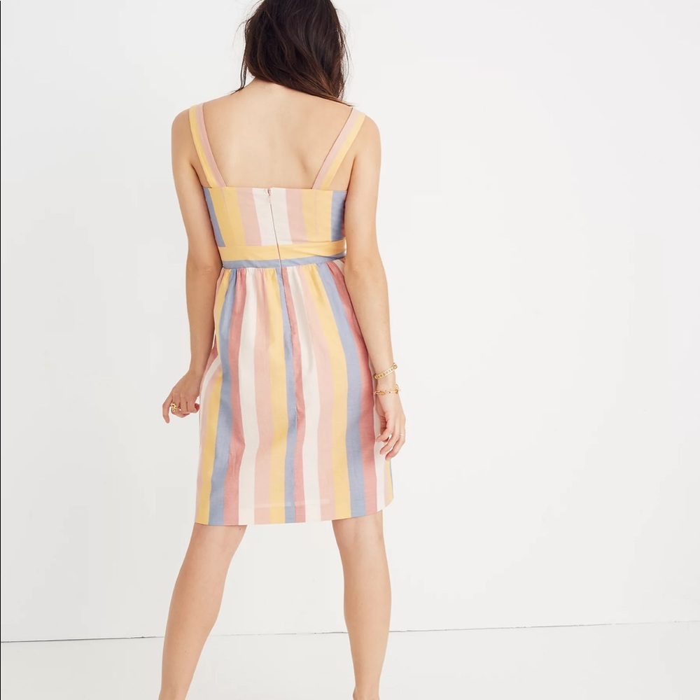 SOLD Madewell Tie Front Striped Cutout Dress NWOT - Picture 2 of 11